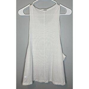 Lululemon Striped Tank Top Small White Wide Arm Hole